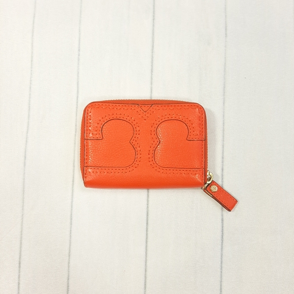 Tory Burch Small Orange Leather Purse With Key Fob. Zip Fastening - Picture 2 of 13